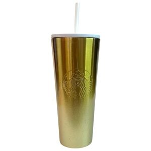 STARBUCKS 2019 Metallic Gold Glitter 24oz Stainless Steel Tumbler